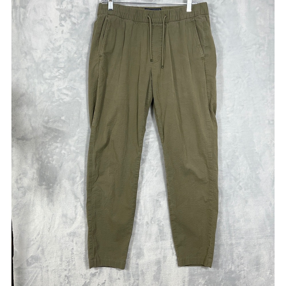 Abercrombie & Fitch Mens Jogger Pants M Long Olive Green Stretch Cotton‎ Twill